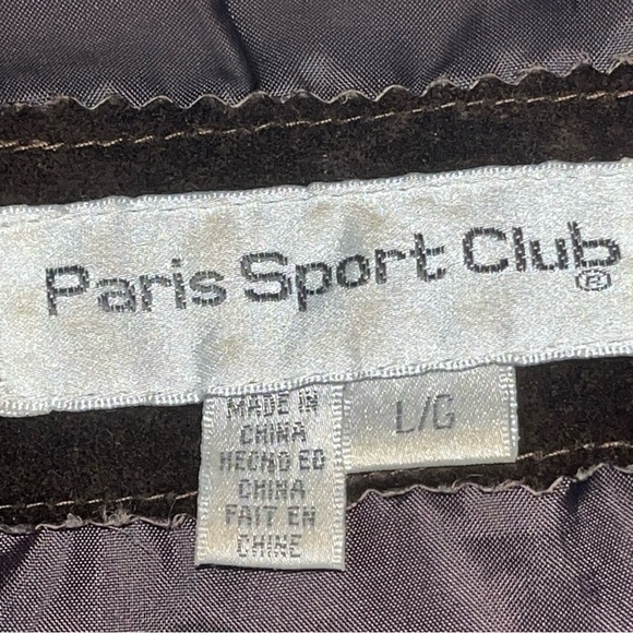Paris BROWN SUEDE Leather BOMBER Jacket zip up Snap Lined 90s Collared Men’s LRG - Picture 2 of 16